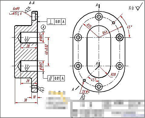 machined part drawing