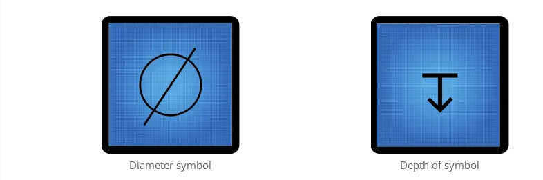 blind hole symbol
